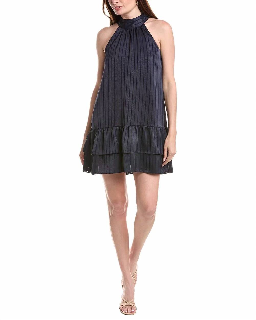 NEW FLORA BEA risse dress in navy